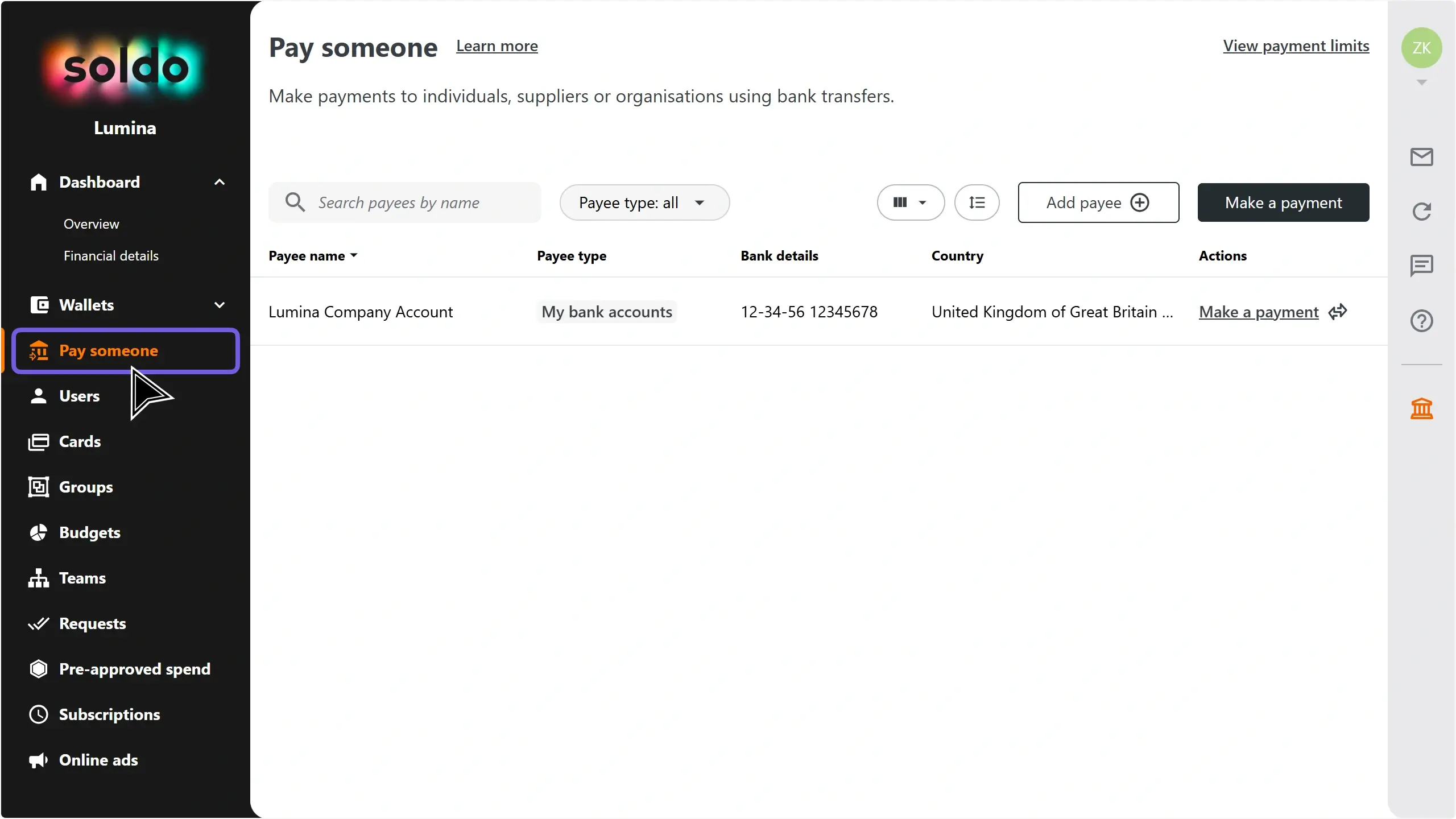 WC_PaySomeone_DefaultBankAdded_PaySomeoneMenuItemAnnotated_202411_EN.webp