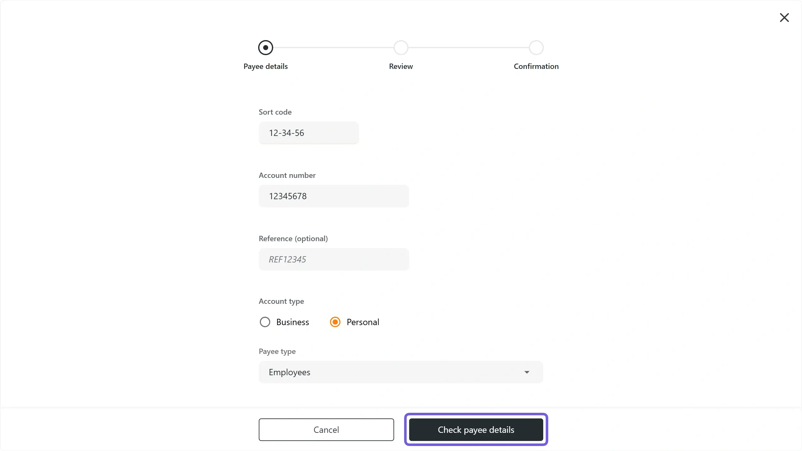 WC_PaySomeone_AddPayee_FormFilledCheckDetailsAnnotated_202411_EN.webp