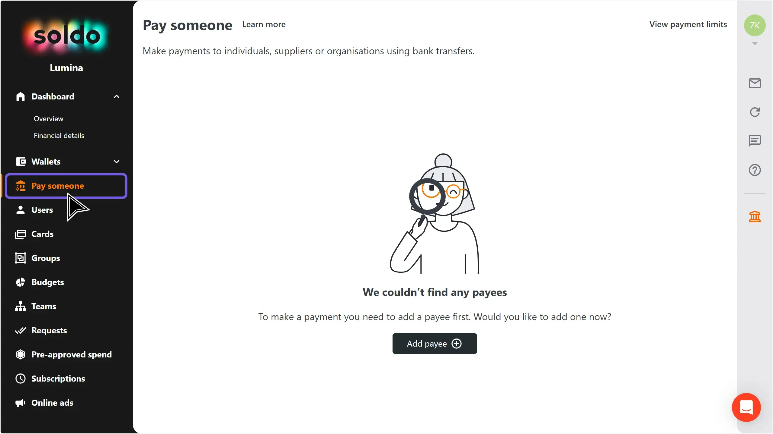 WC_PaySomeone_NoPayees_MenuItemAnnotated_202411_EN.webp