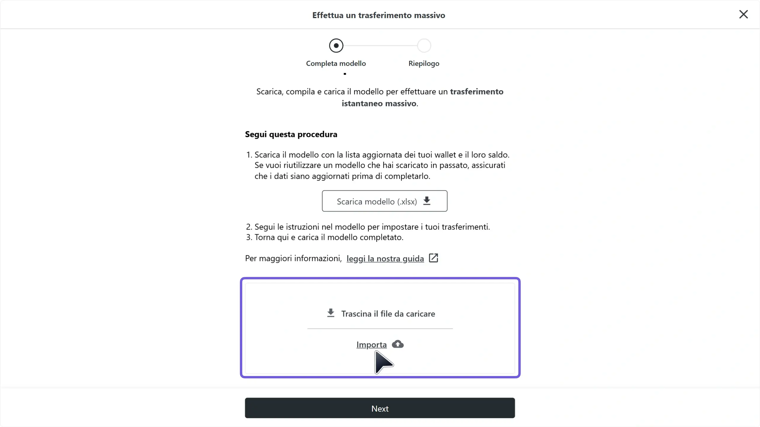 WC_BulkTransfers_ImportButtonAnnotated_ITA.webp