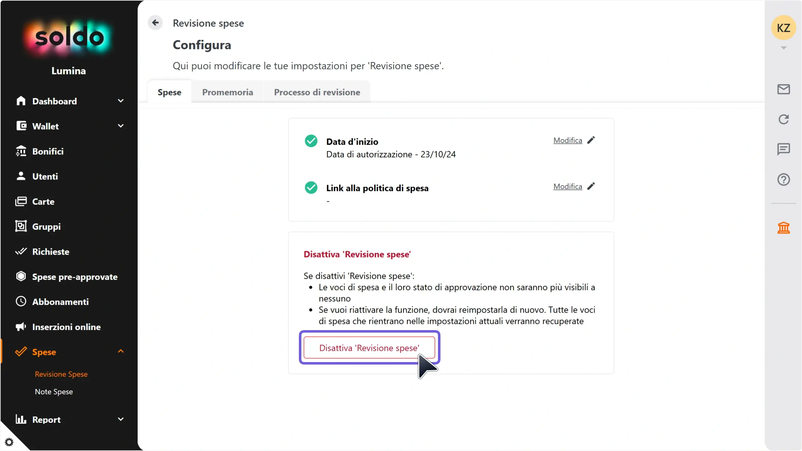 WC_ExpenseReview_DeactivateAnnotated_202501_ITA.webp
