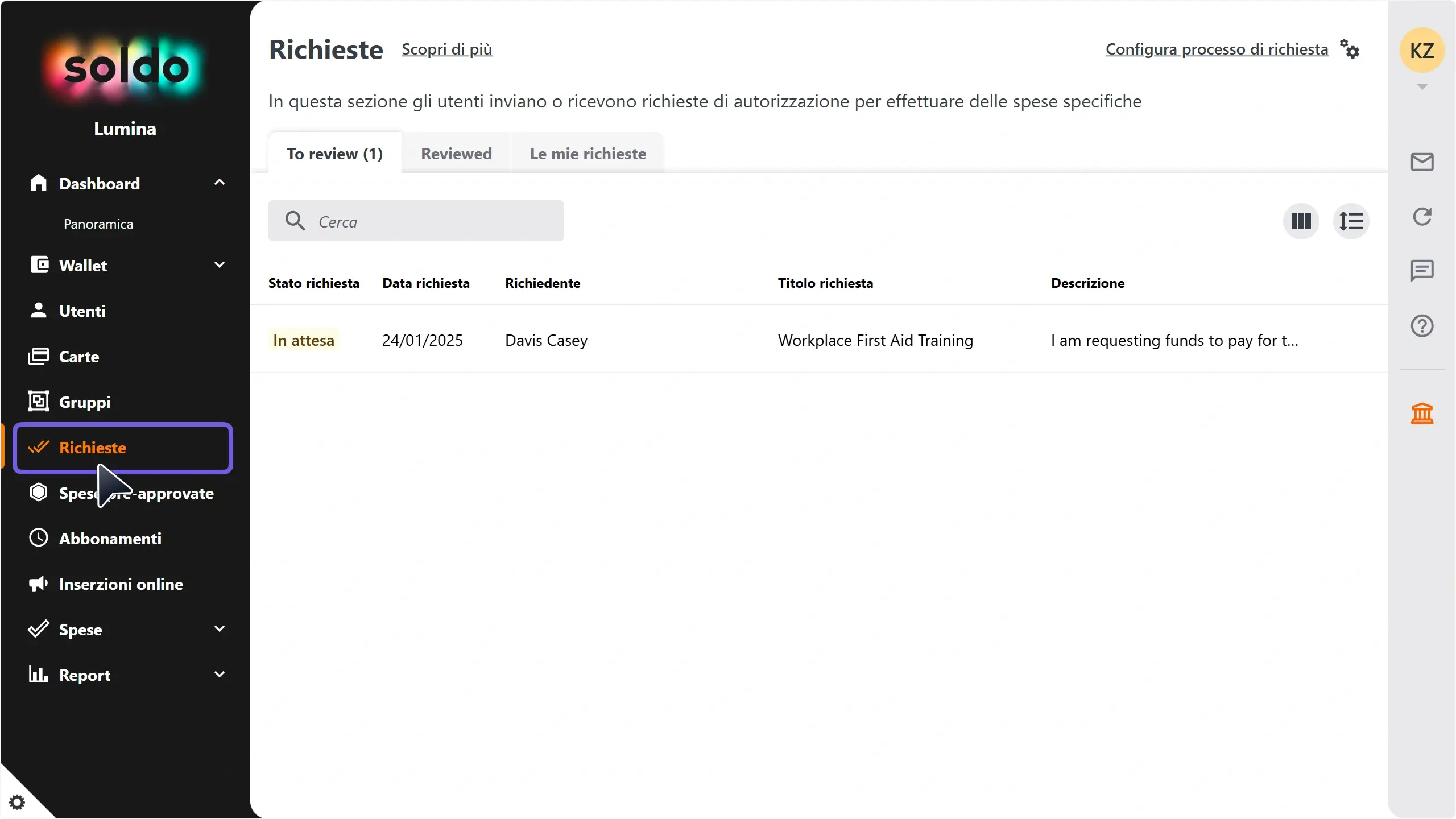 WC_PreApproved_Approve_RequestsMenuItemAnnotated_202501_ITA.webp