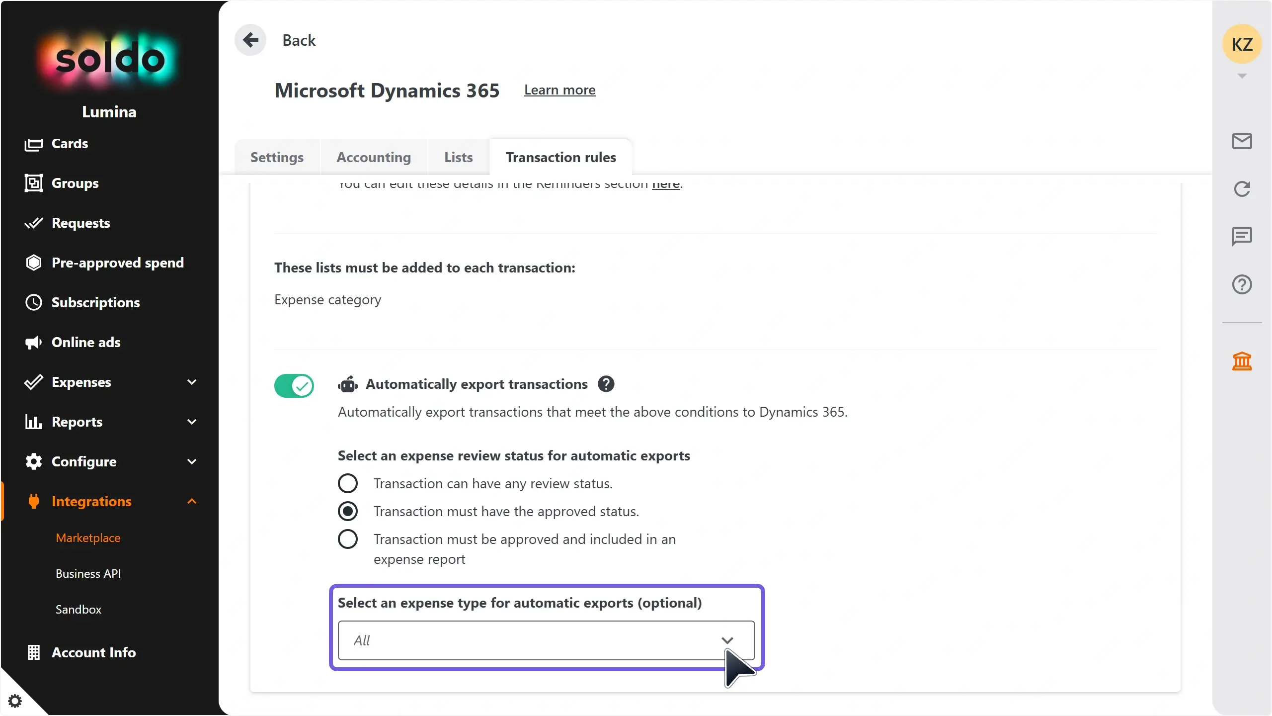 WC_Integrations_AutoExportPostSetupExpenseTypeDropdown_202502_DE.webp