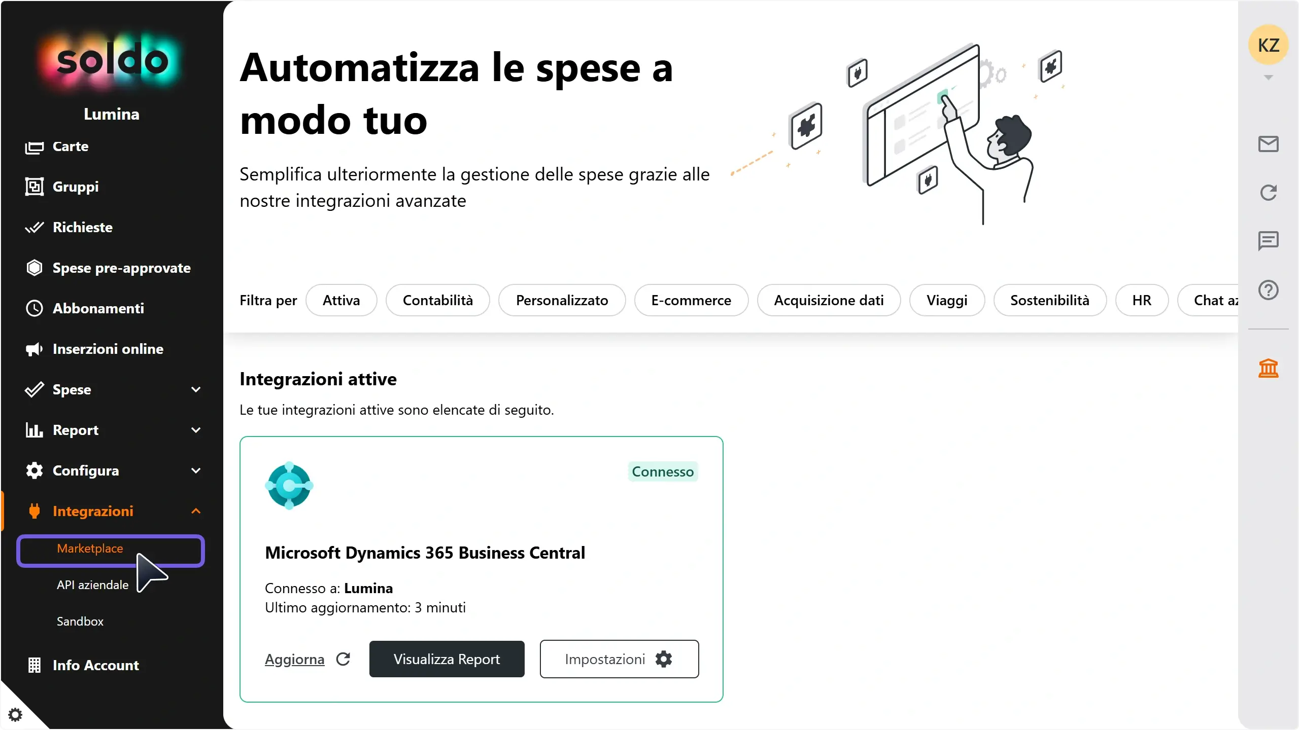 WC_Integrations_AutoExportMarketplaceMenuItemAnnotated_202502_ITA.webp