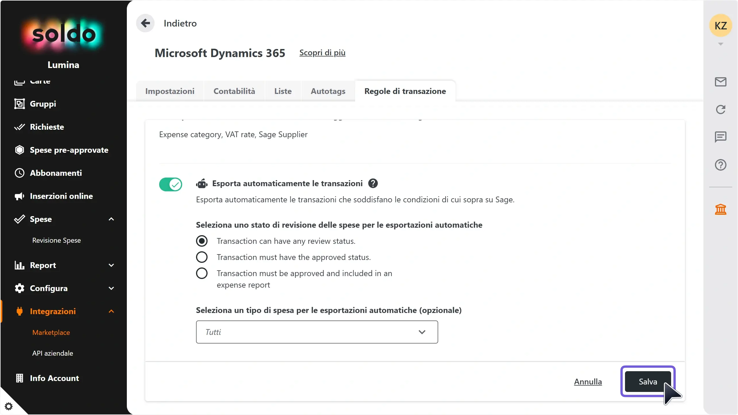 WC_Integrations_AutoExportPostSetupSaveSettings_202502_ITA.webp