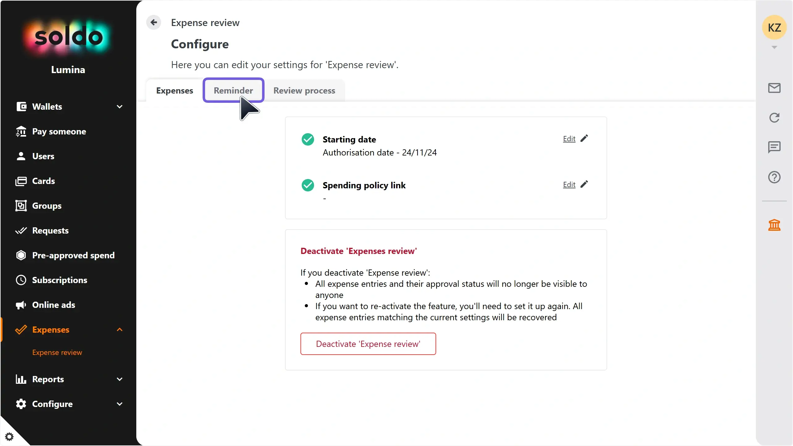 WC_Expense_AdvancedReminders_ReminderTabAnnotated_202501_FR.webp