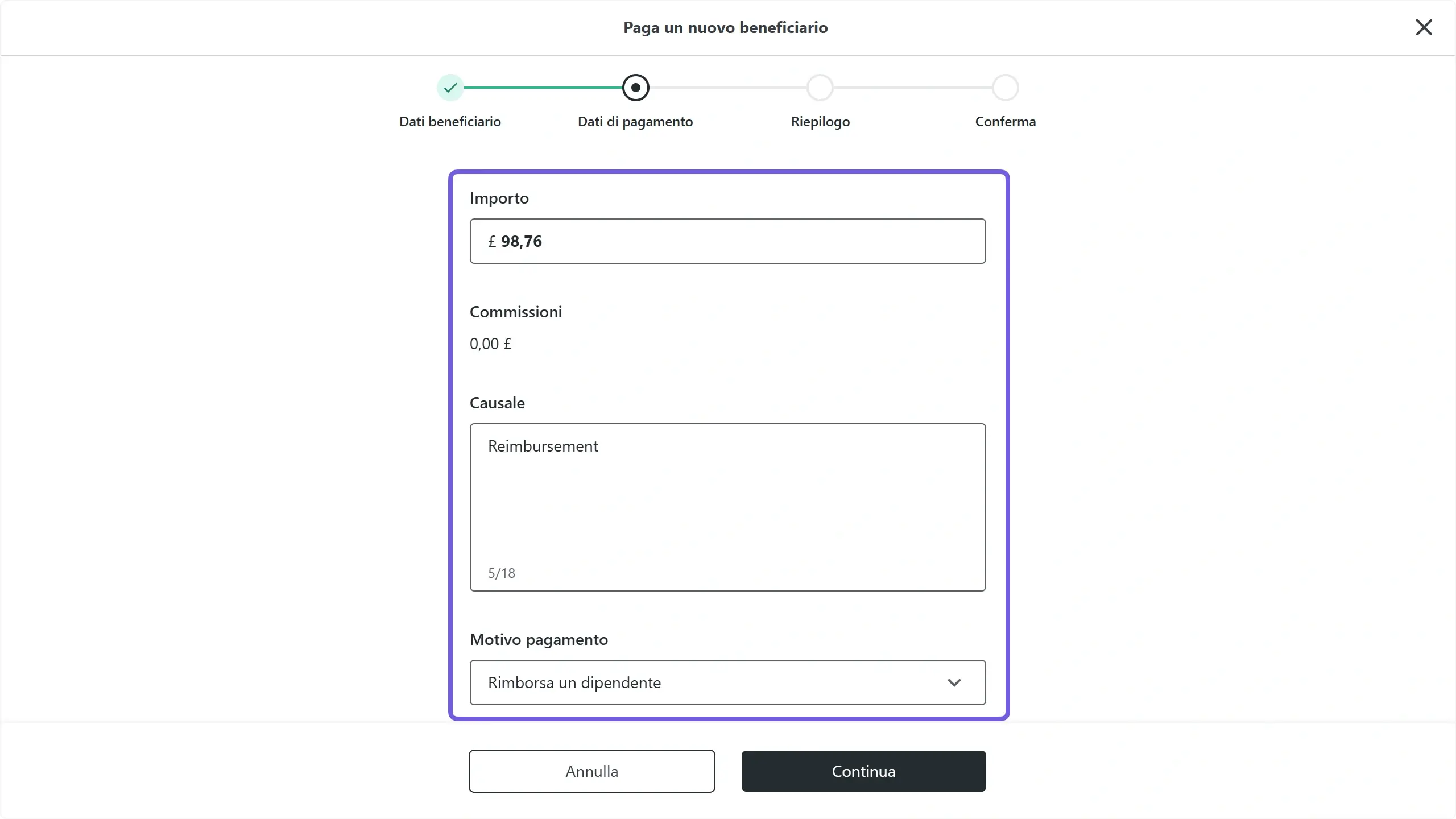 WC_BankTransfer_MakePayment_UnverifiedAmountDetailsAnnotated_202505_ITA.webp
