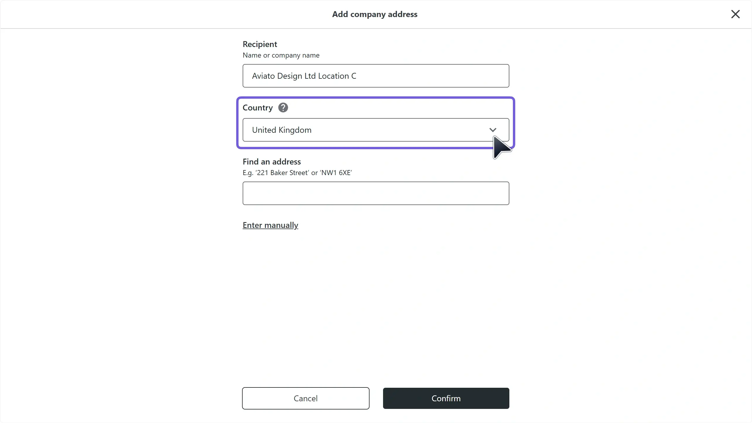 WC_Cards_AddressManagement_CompanyAddress_AddCountry_Annotated_202507_EN.webp