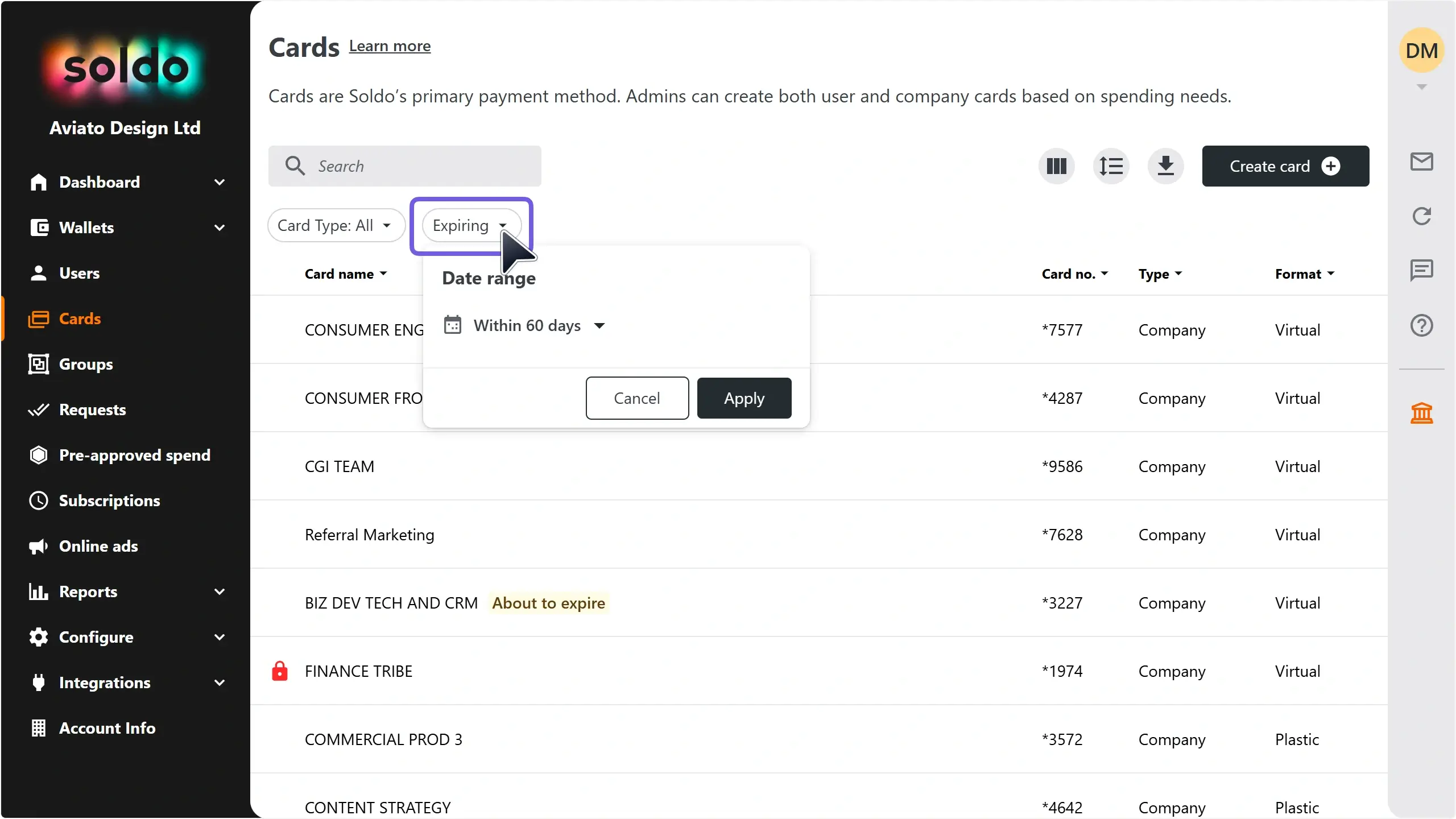 WC_Cards_AddressManagement_Expiring_FilterApply_Annotated_202507_EN.webp