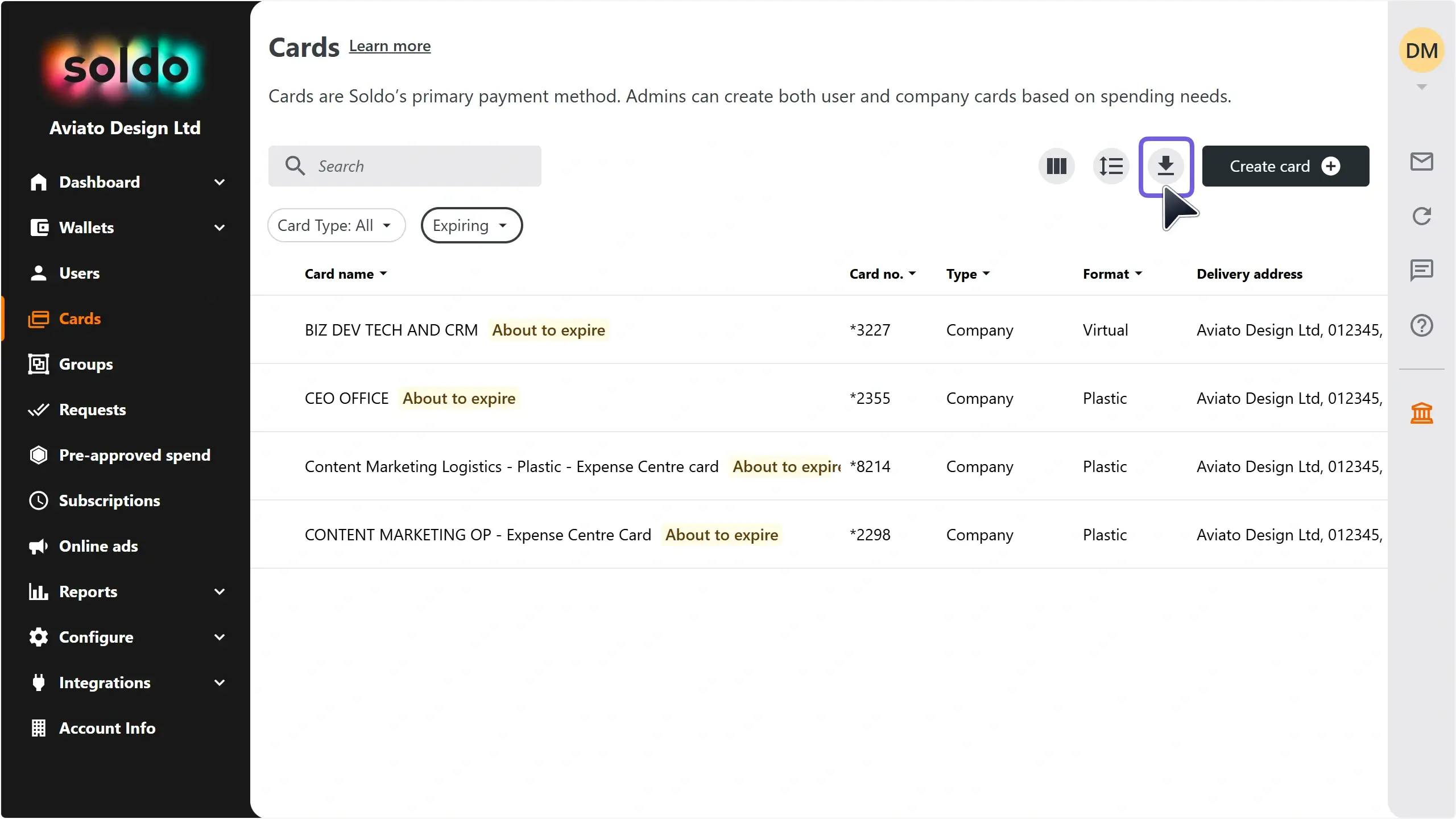WC_Cards_AddressManagement_Expiring_DeliveryAddressDownload_Annotated_202507_EN.webp