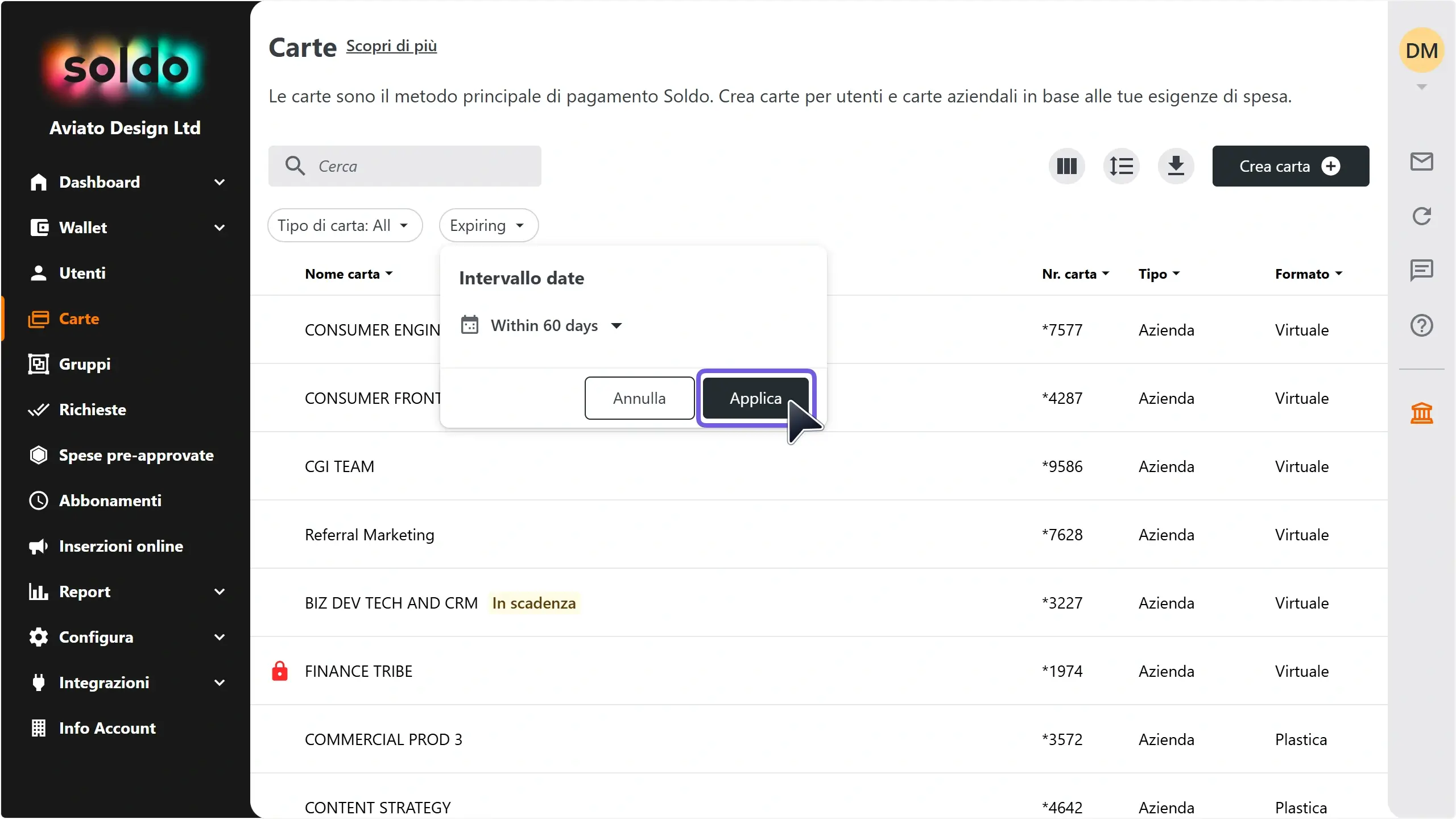 WC_Cards_AddressManagement_Expiring_FilterApply_Annotated_202507_ITA.webp