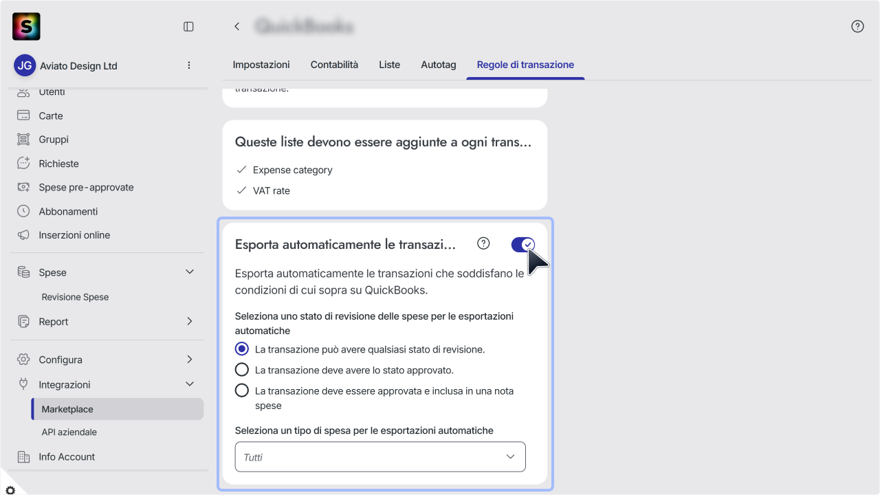 WC_Integrations_AutoExport__ExpenseReviewOptionsPostToggleAnnoatated_202602_Surface_ITA.png