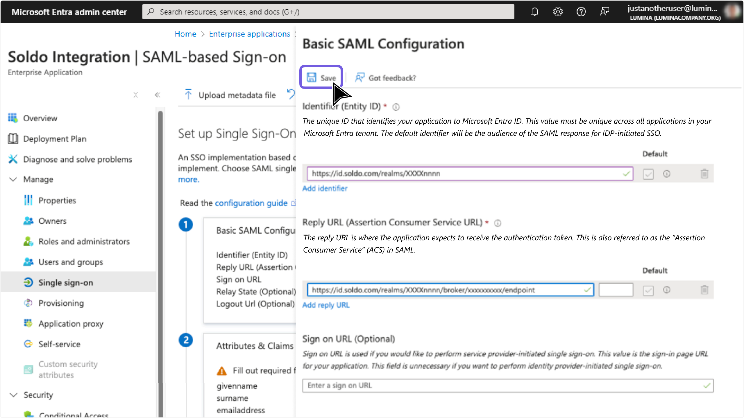 MicrosoftEntraAddAppEntraApplicationMenuSAMLSaveDetails_202408_EN.png